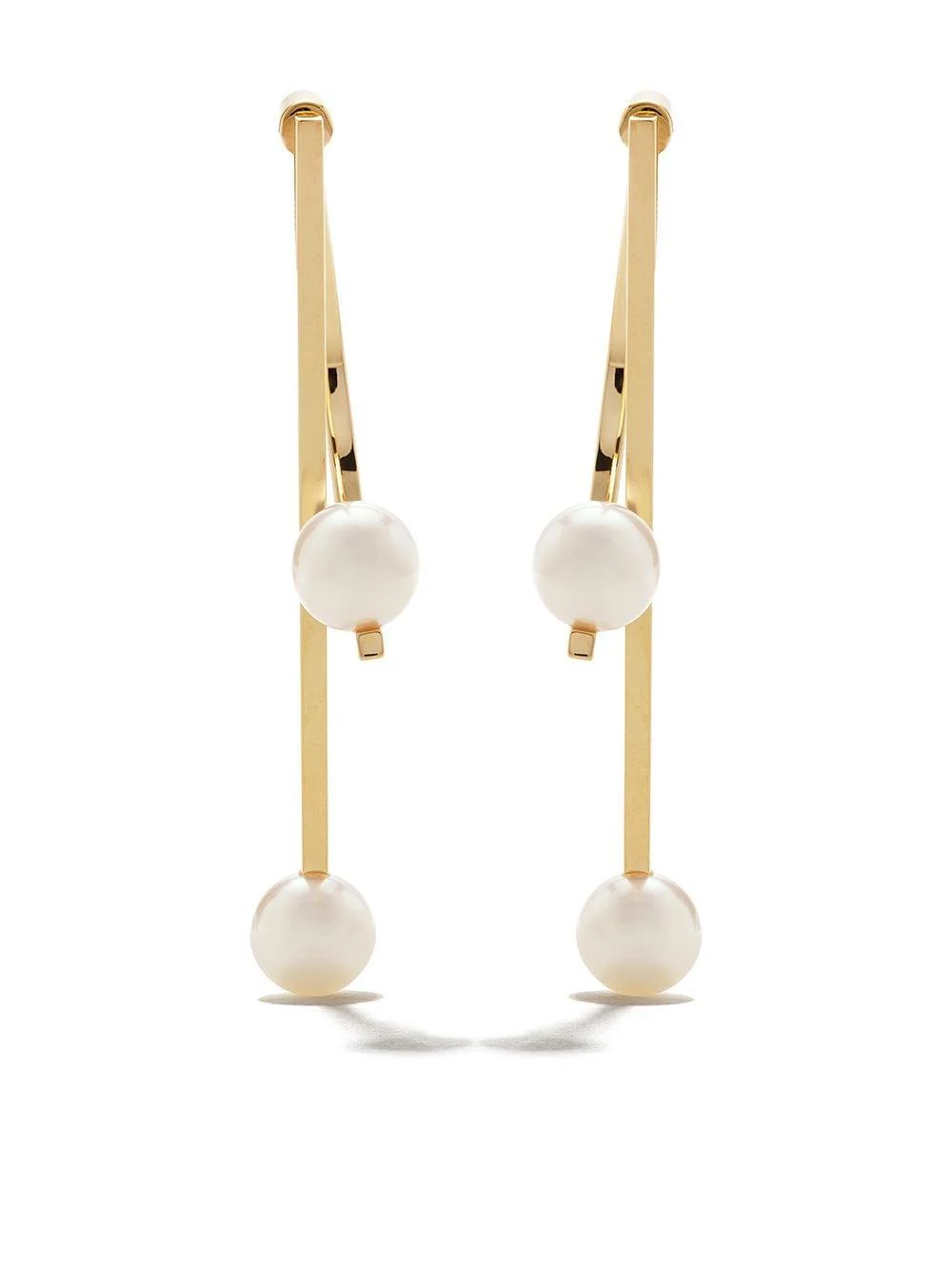 18kt yellow gold Collection Line Kinetic Akoya pearl earrings