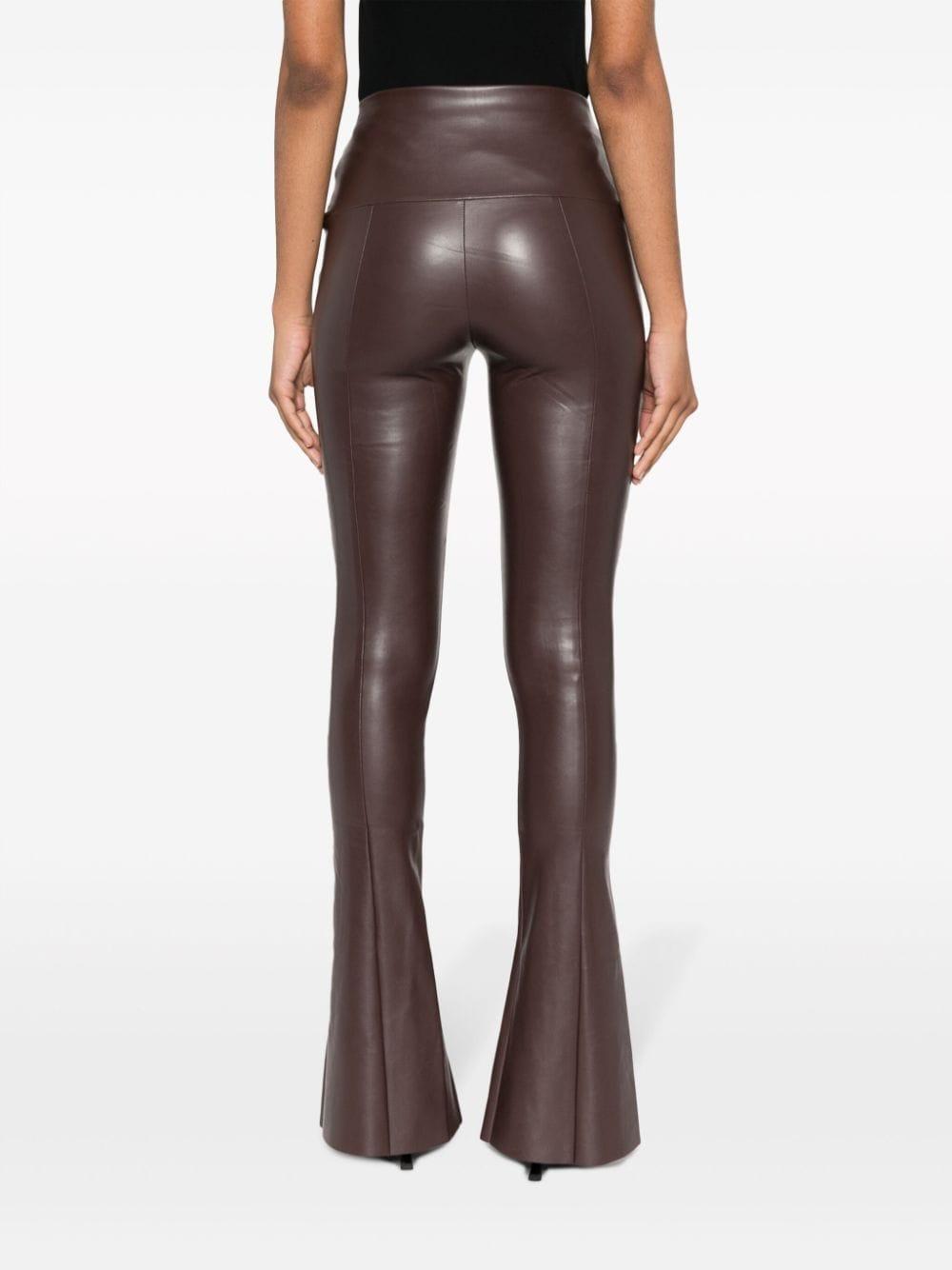 polished-finish flared leggings