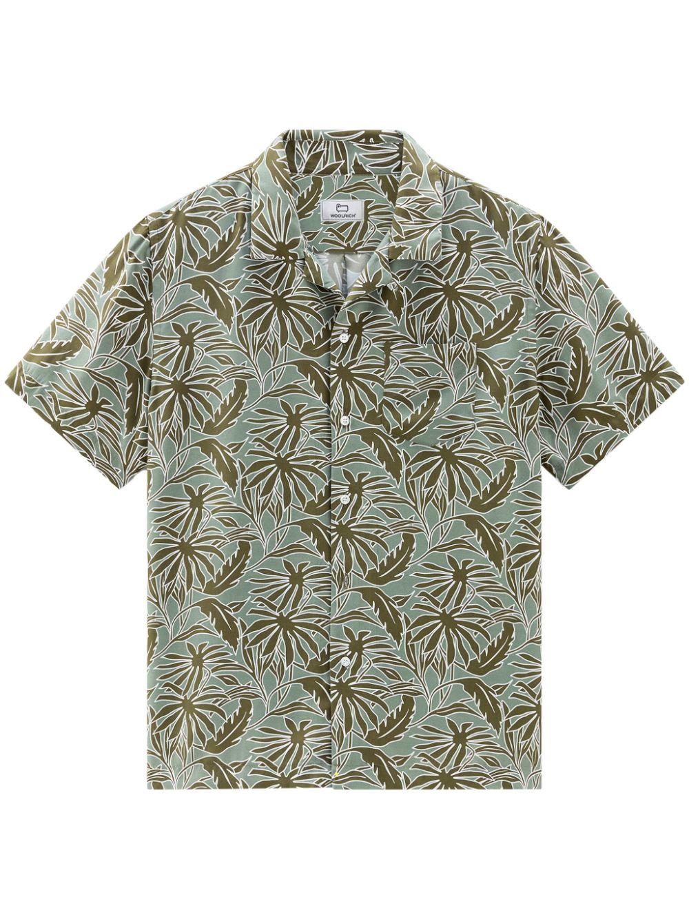 tropical-print bowling shirt