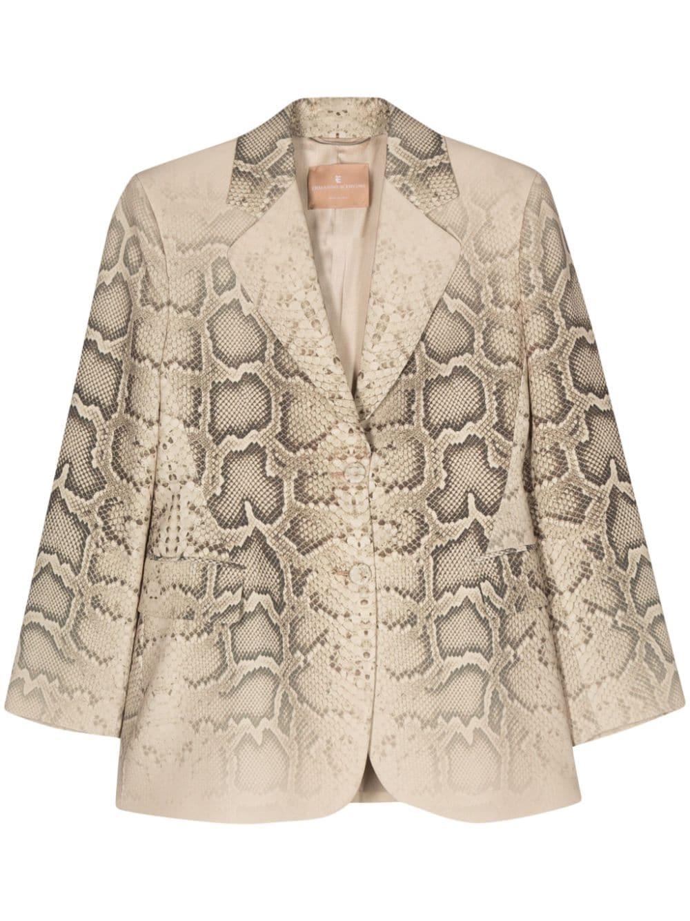 snakeskin-print blazer