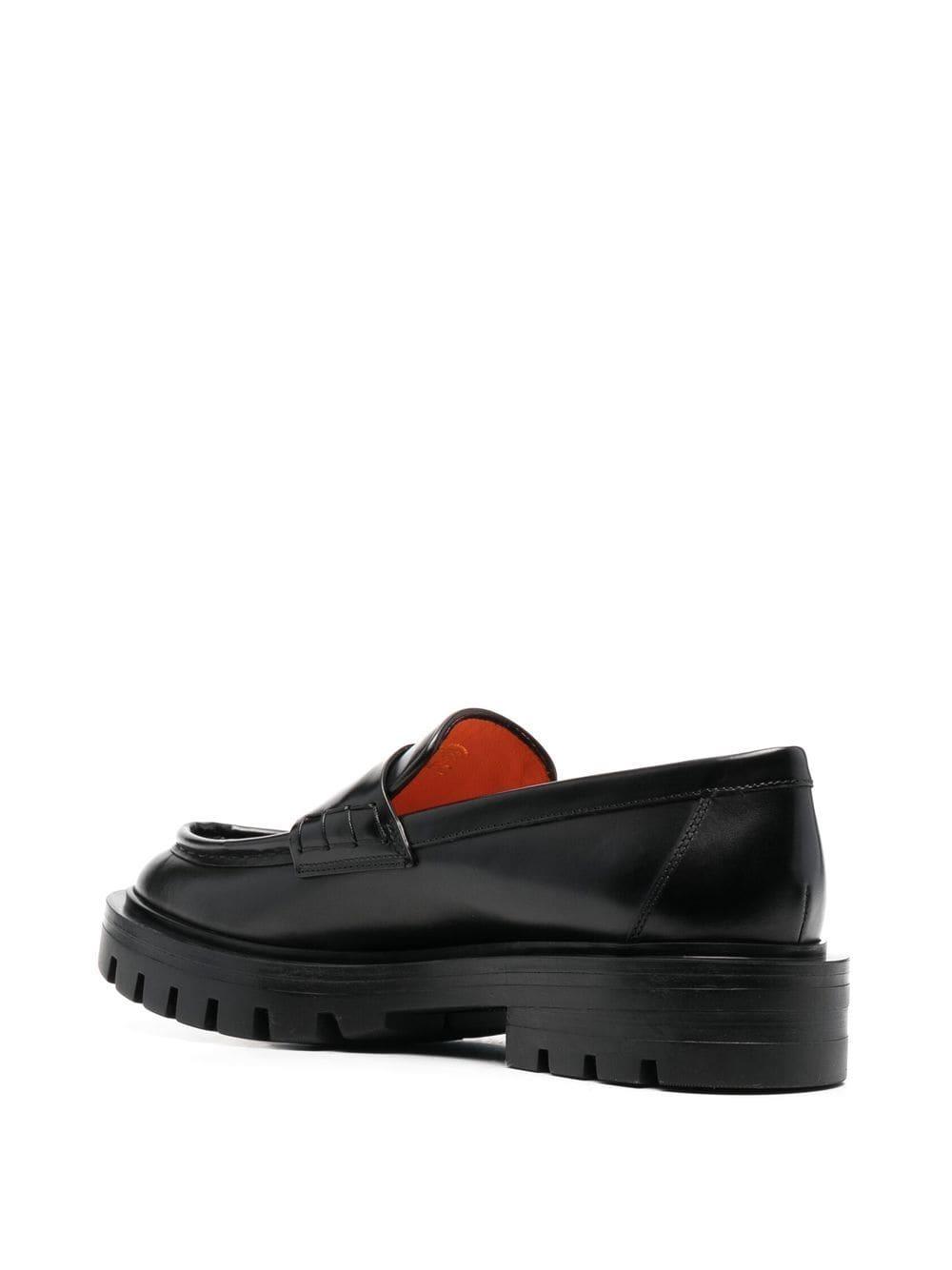 ridged-rubber sole loafers