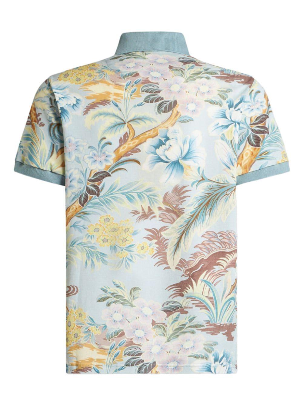 floral-print polo shirt