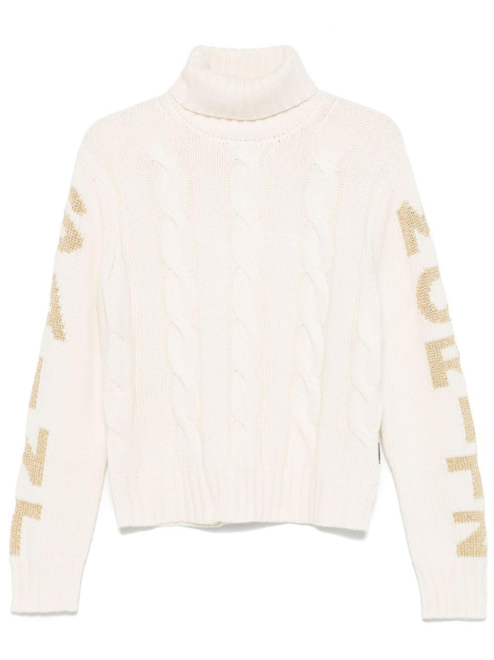 logo-jacquard turtleneck sweater