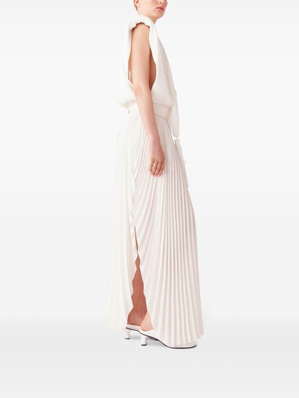 pleated mid-rise maxi skirt