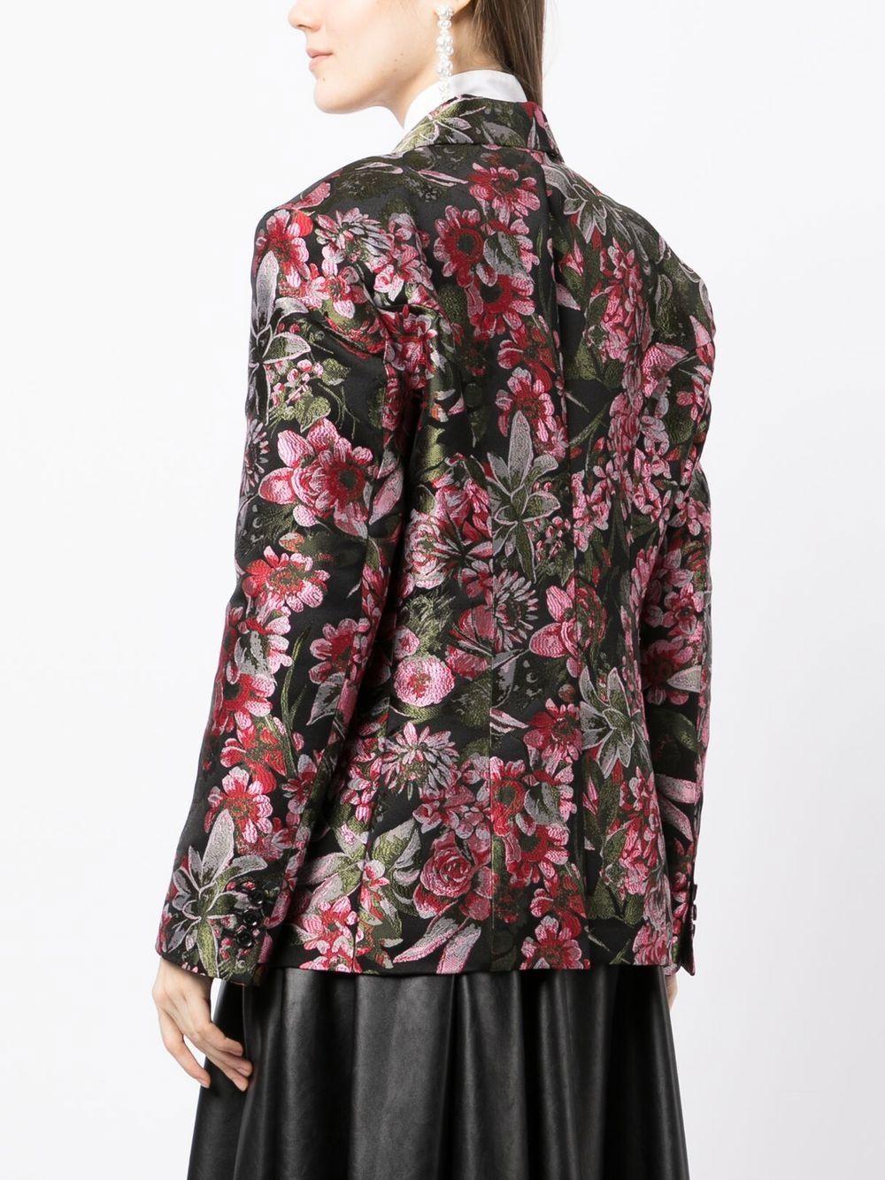 single-breasted floral-print blazer