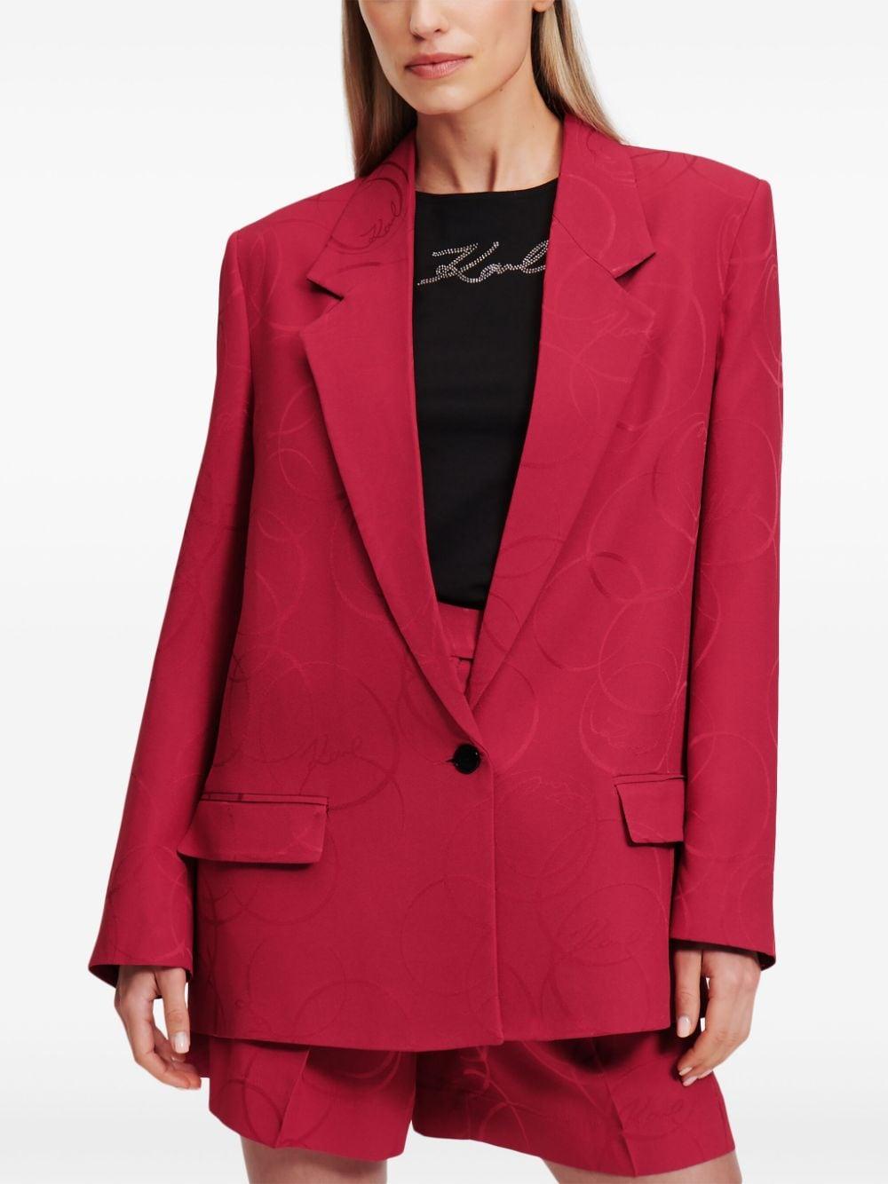 patterned-jacquard satin blazer