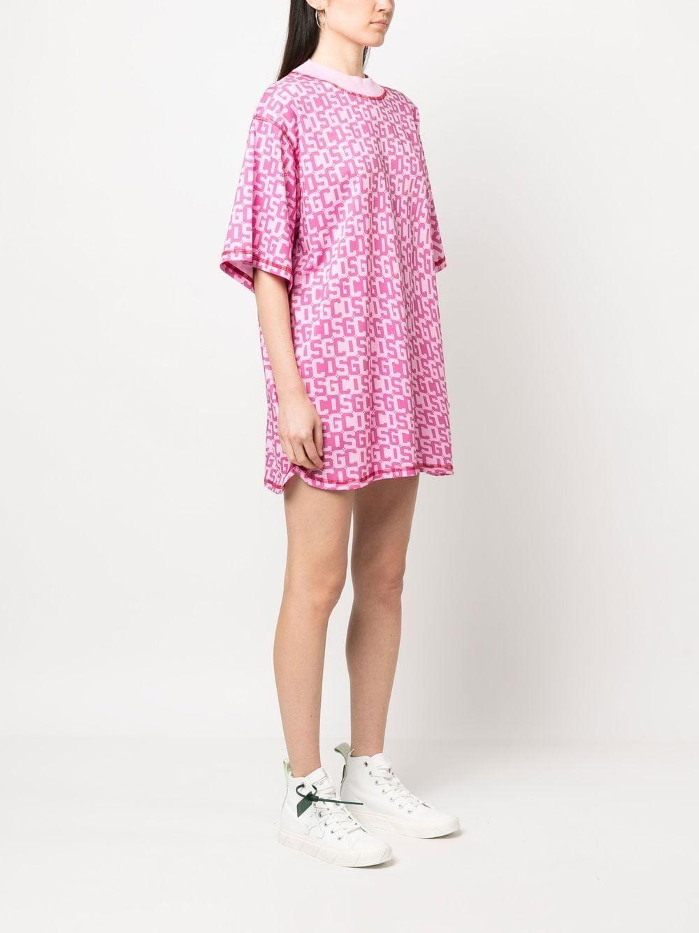 monogram-print T-shirt dress