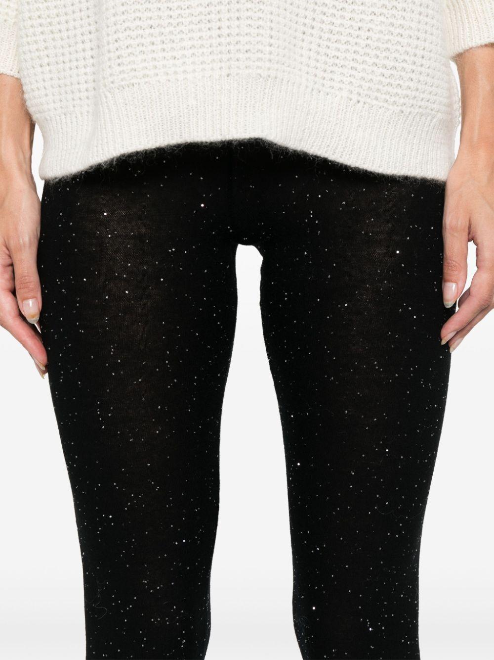 sequin-embellished leggings