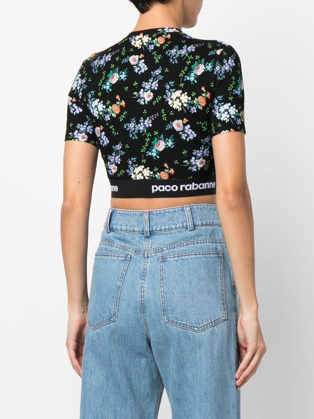 floral-print crop-top