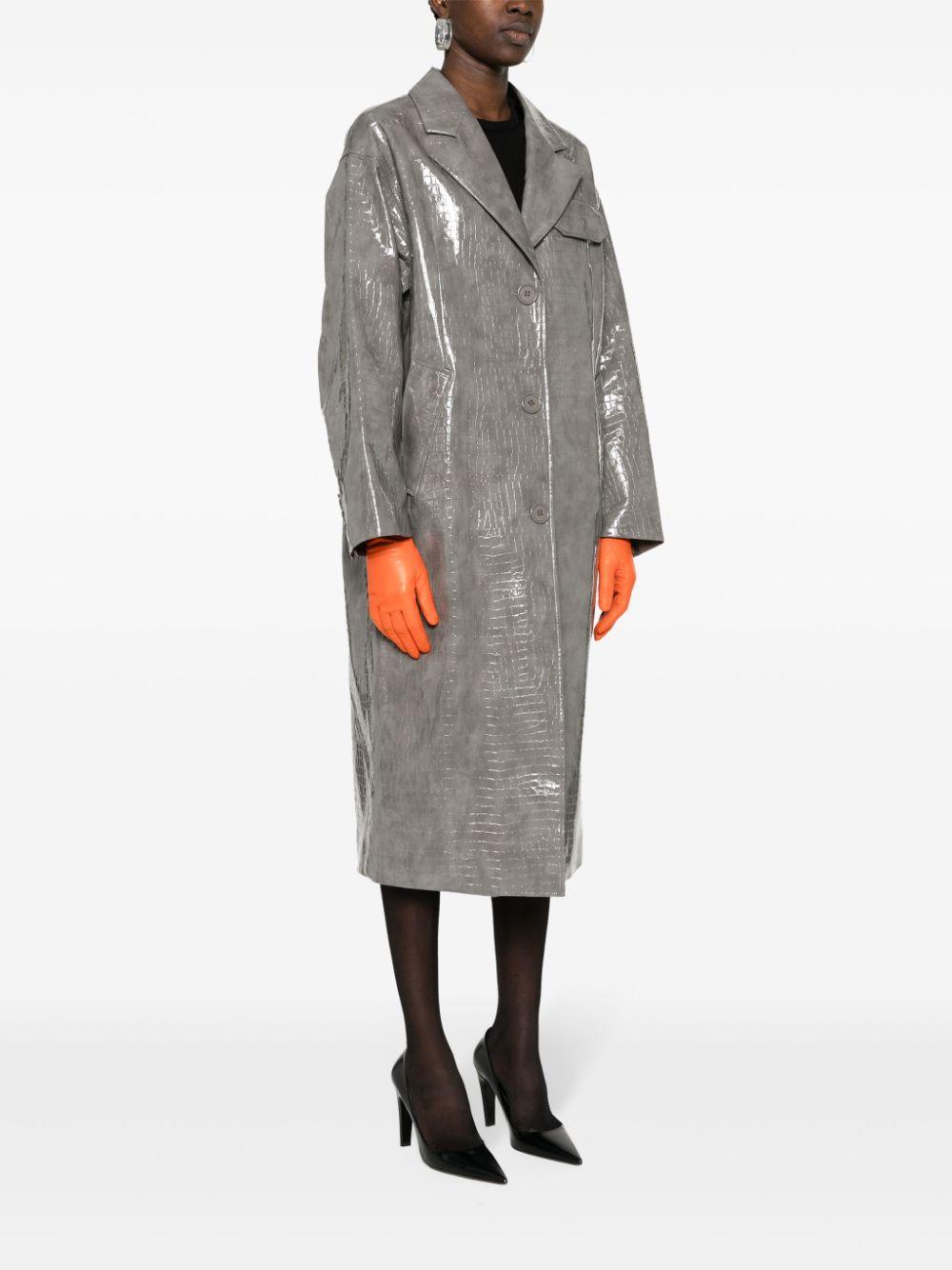 Haylo croc-embossed coat