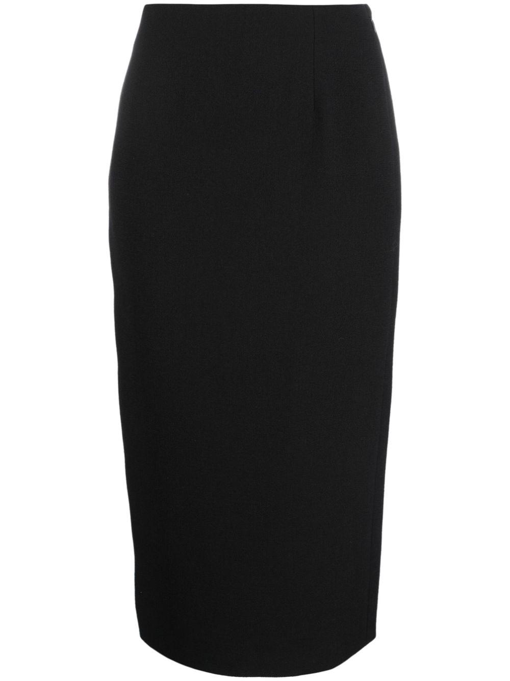 wool-bouclé pencil skirt