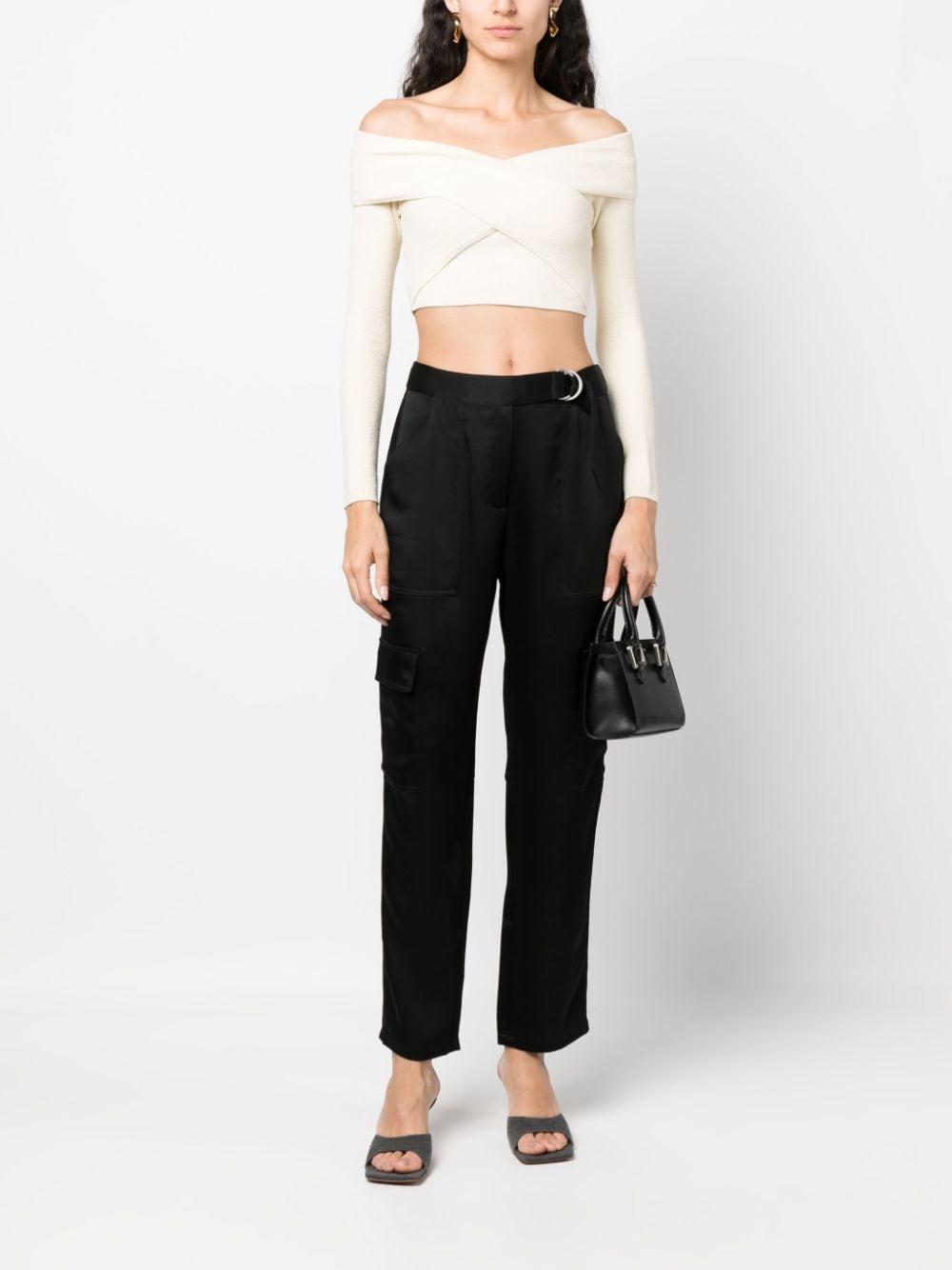 tapered-leg satin trousers 