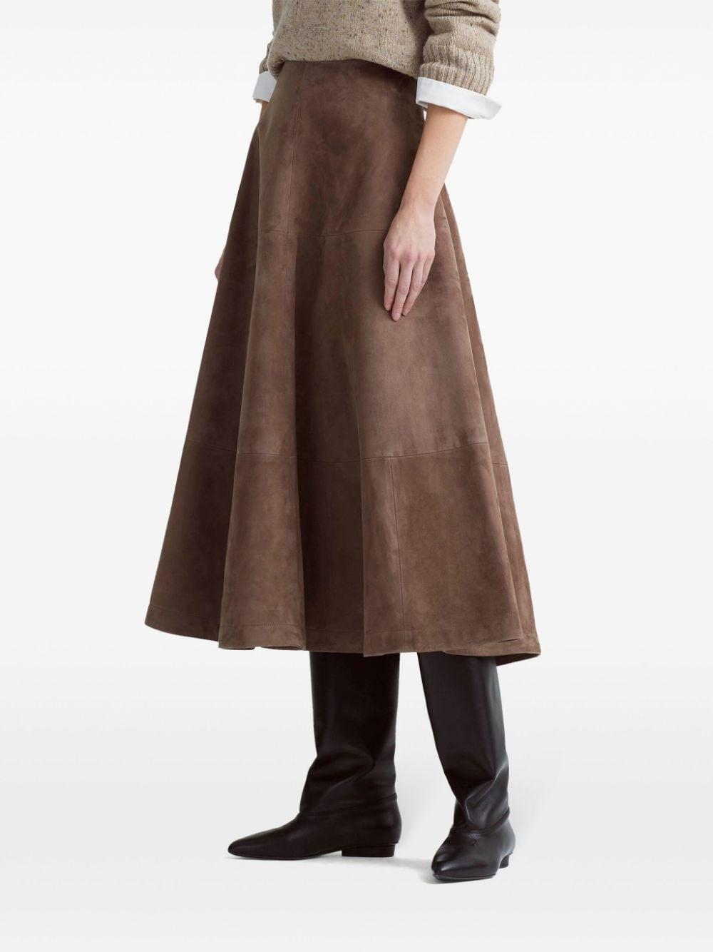 Varda suede midi skirt