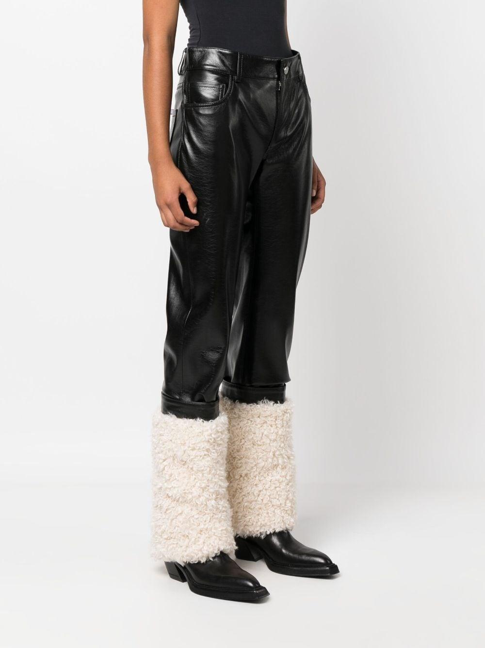 panelled faux-leather trousers