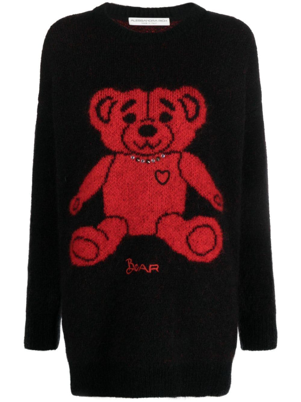 bear jacquard-knit jumper