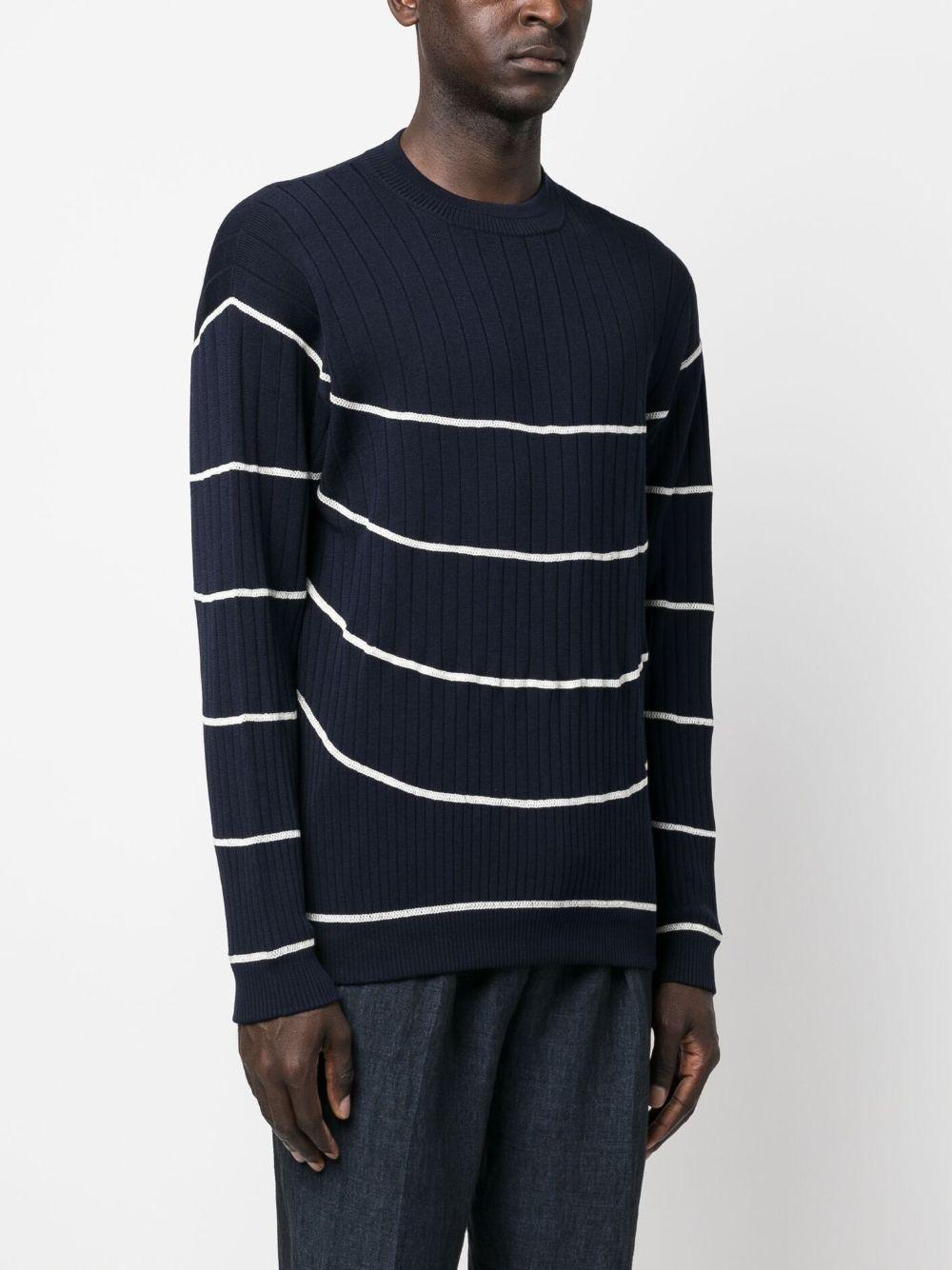 striped ribbed-knit jumper