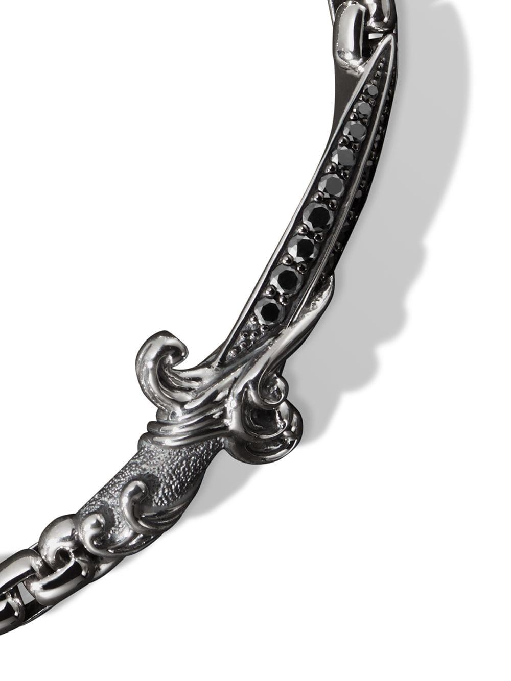 sterling silver Waves Dagger diamond bracelet