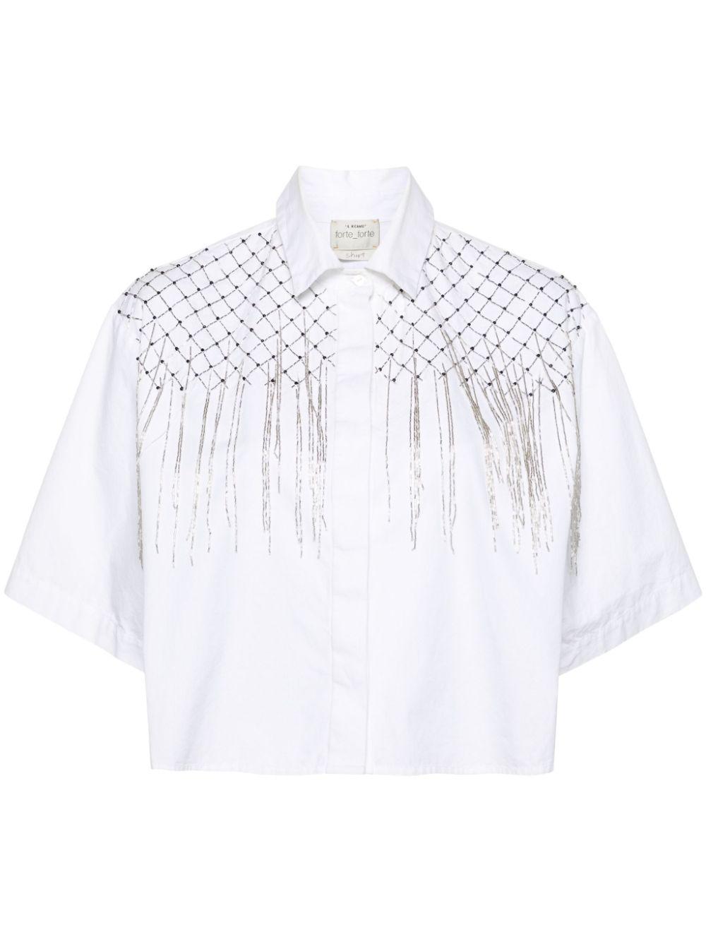 beaded cropped shirt