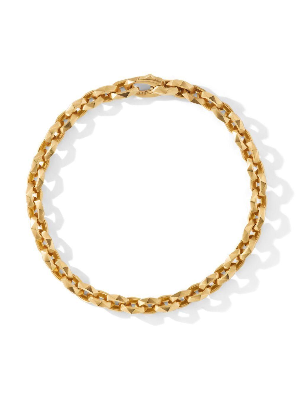 7mm 18kt yellow gold torqued chain bracelet