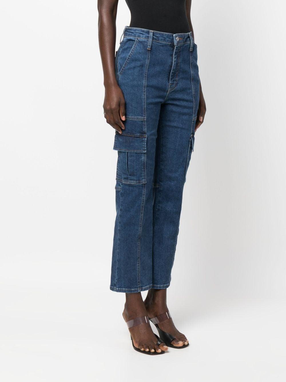 high-rise cropped-leg jeans