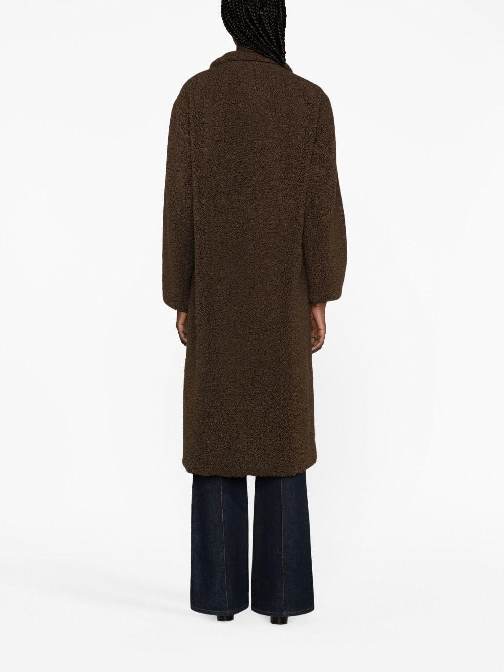 straight-point collar faux-shearling coat 