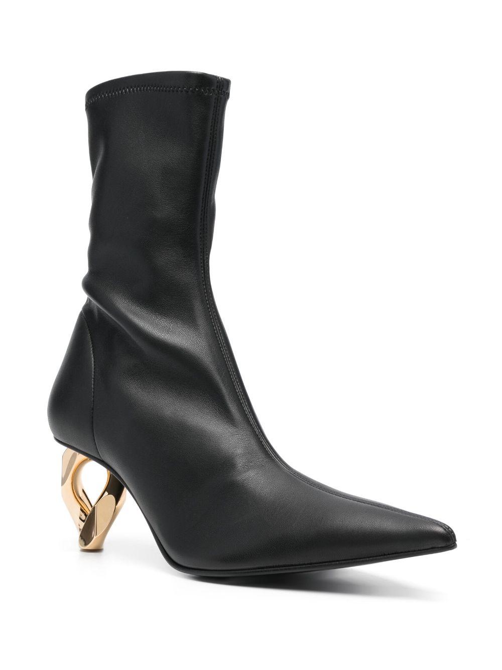 JW Anderson Chain Heel Stretch Ankle Boot Shoes