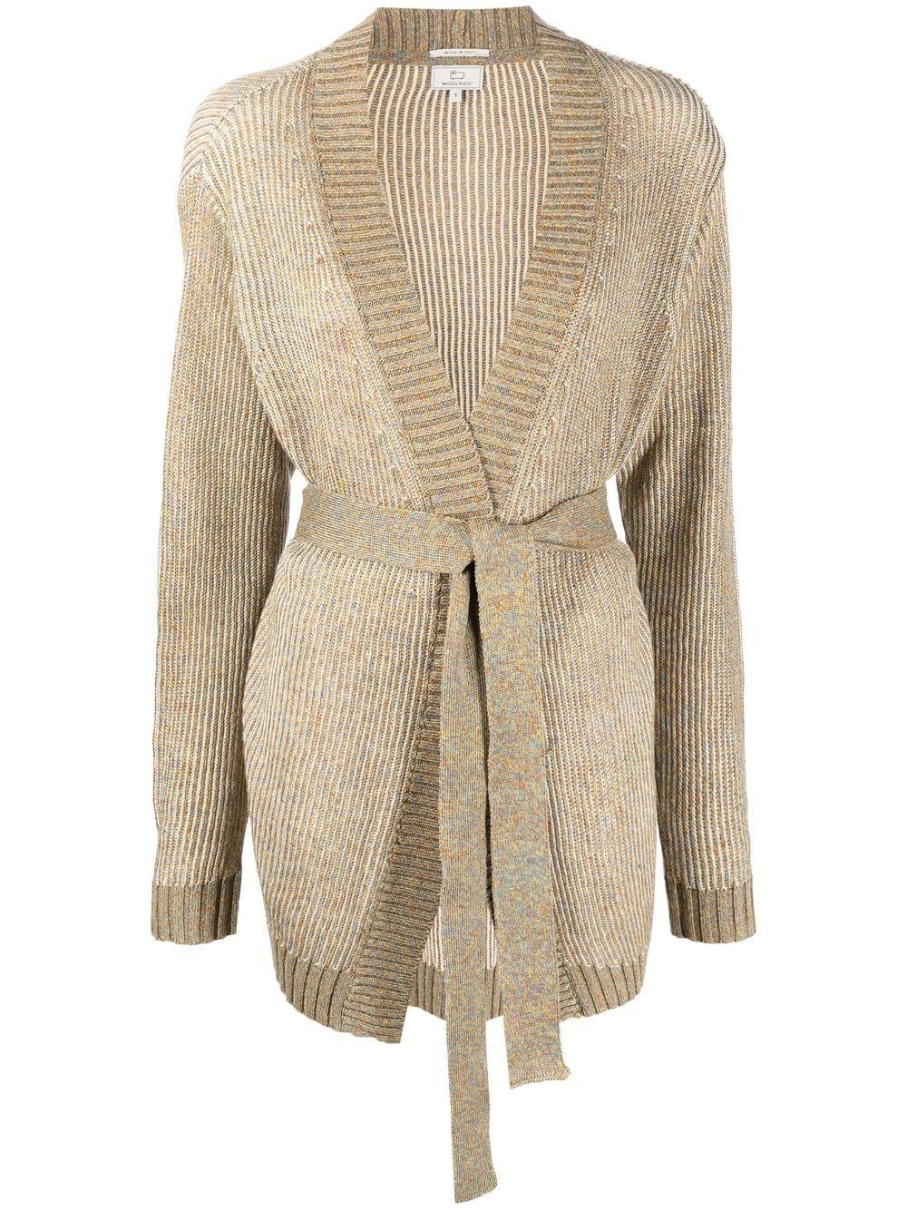 tie-fastening knitted cardigan