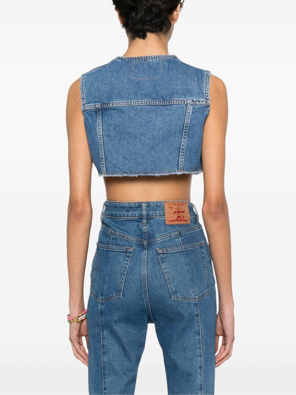 cropped denim gilet