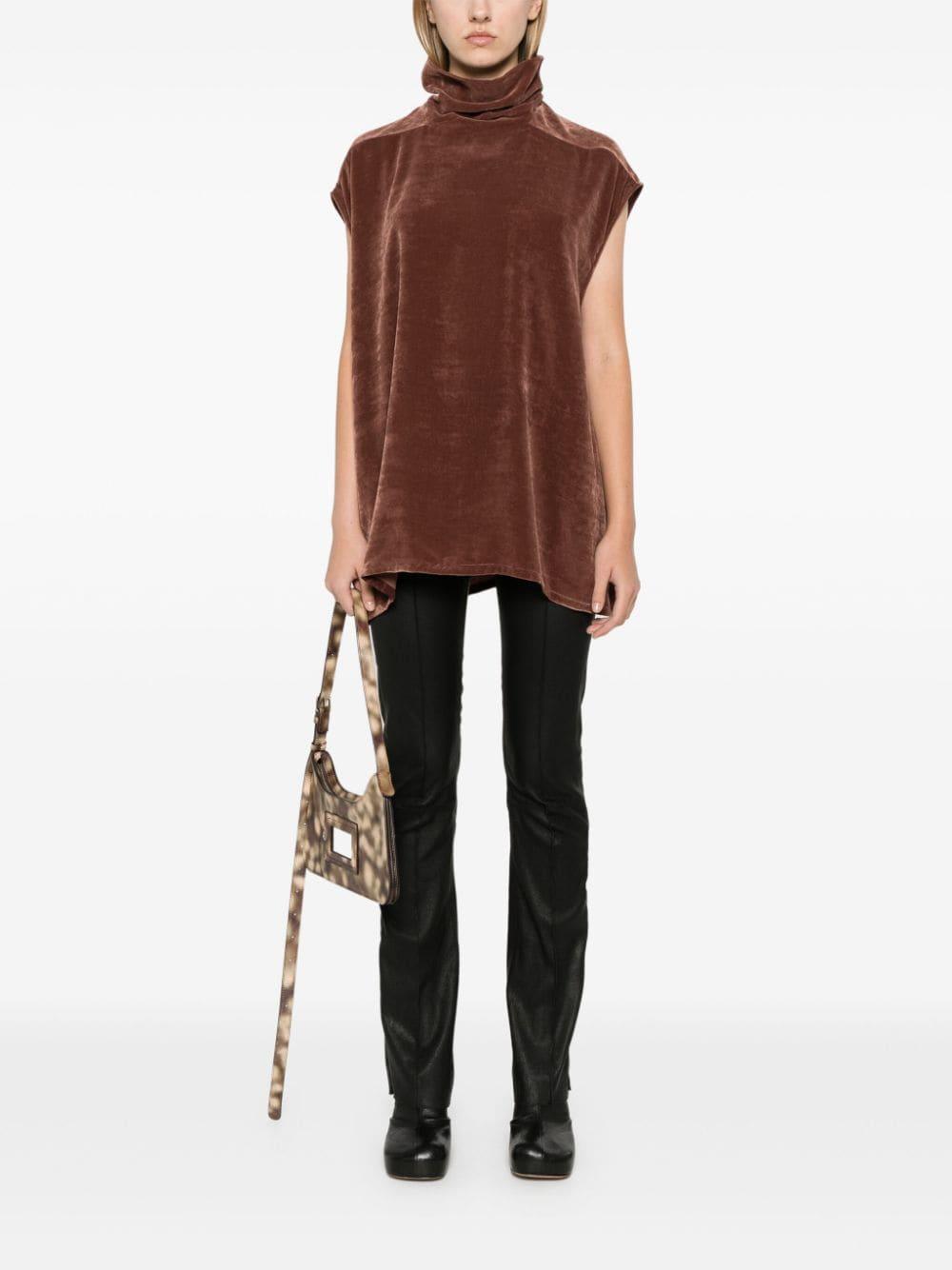 roll-neck velvet top