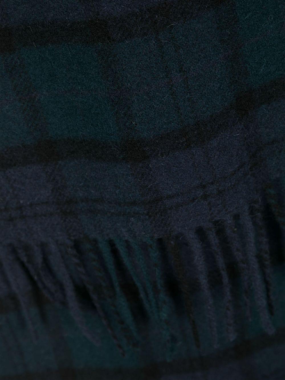 tartan-check wool scarf