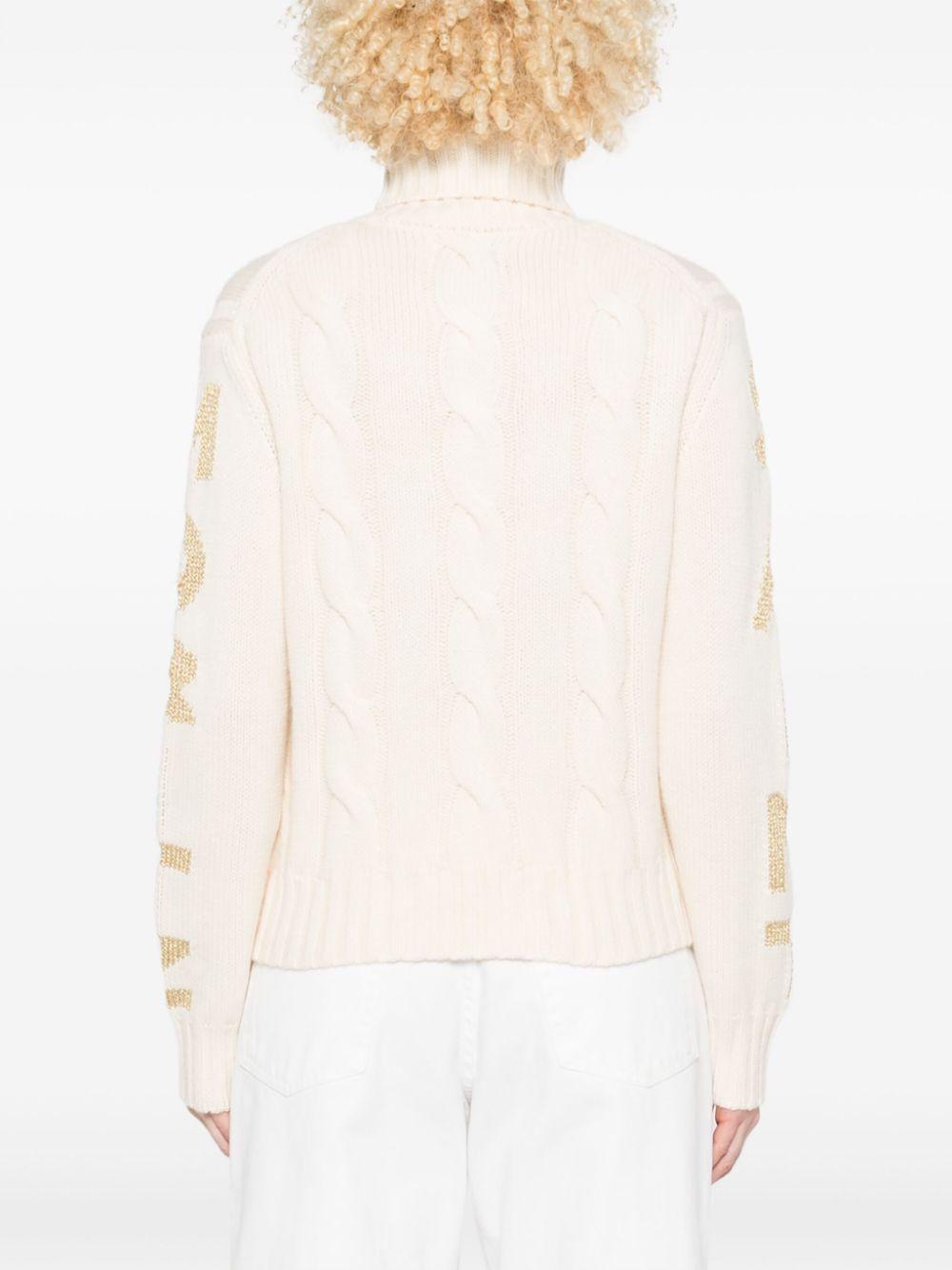 logo-jacquard turtleneck sweater