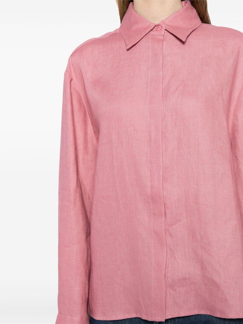 Andy spread-collar linen shirt