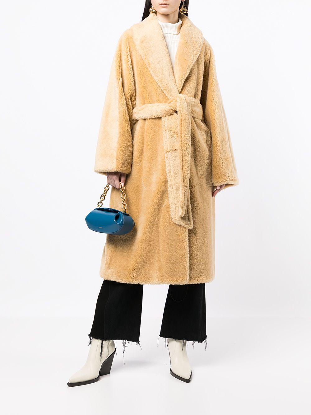 belted shearling coat