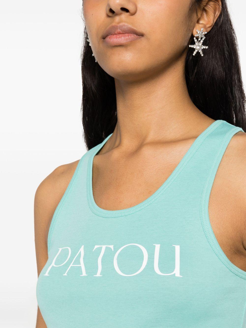 logo-print organic-cotton tank top