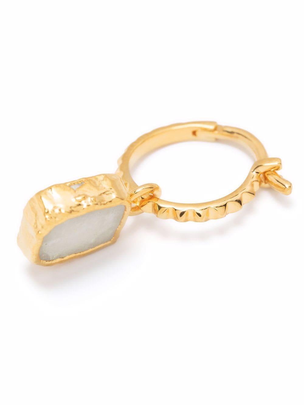 gold-plated moonstone hoop earrings