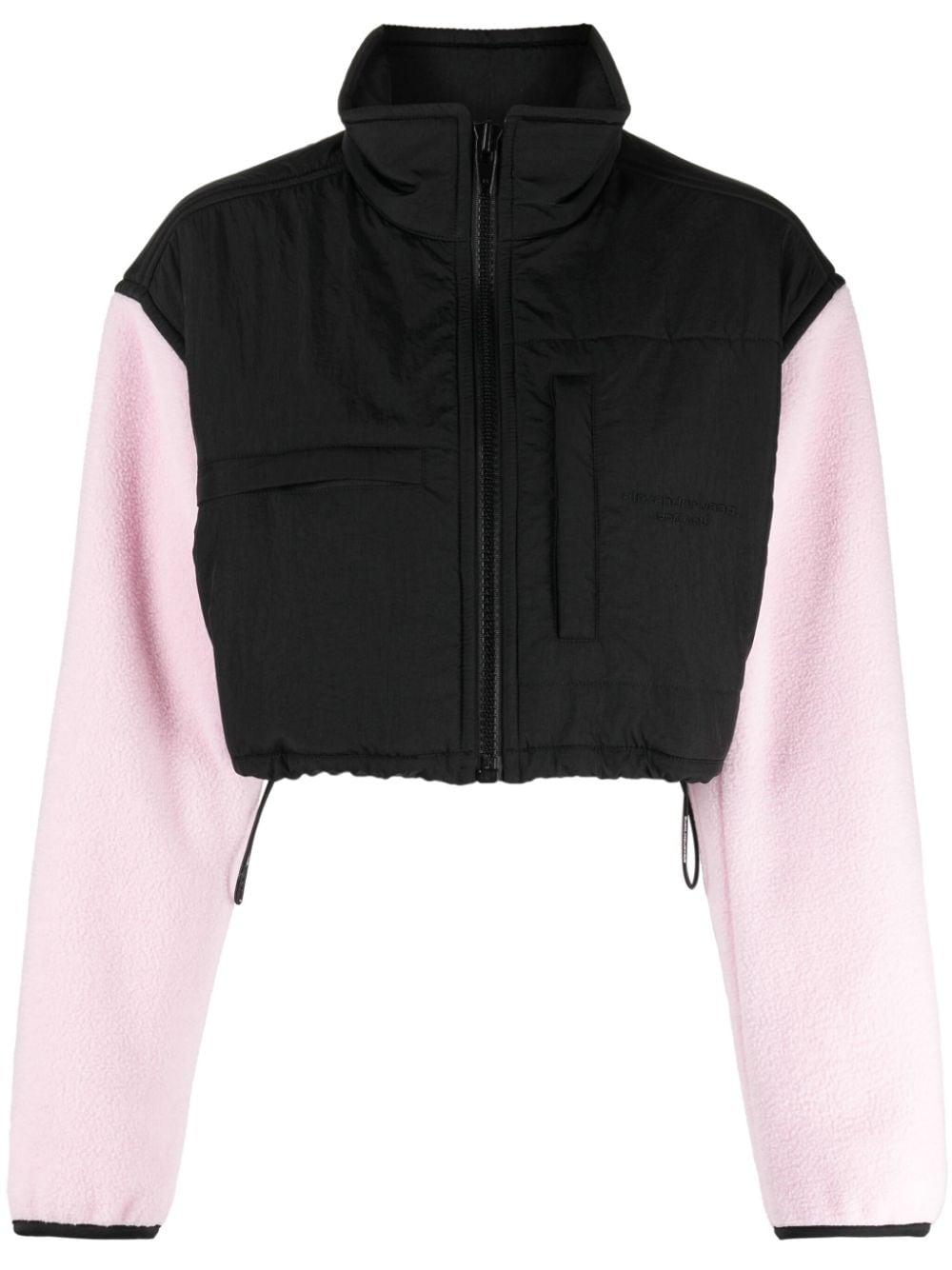 panelled zip-up cropped jacket