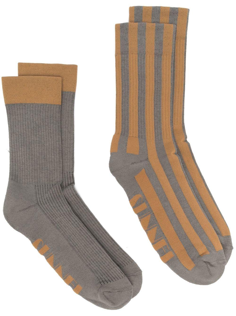 two-pack logo intarsia socks