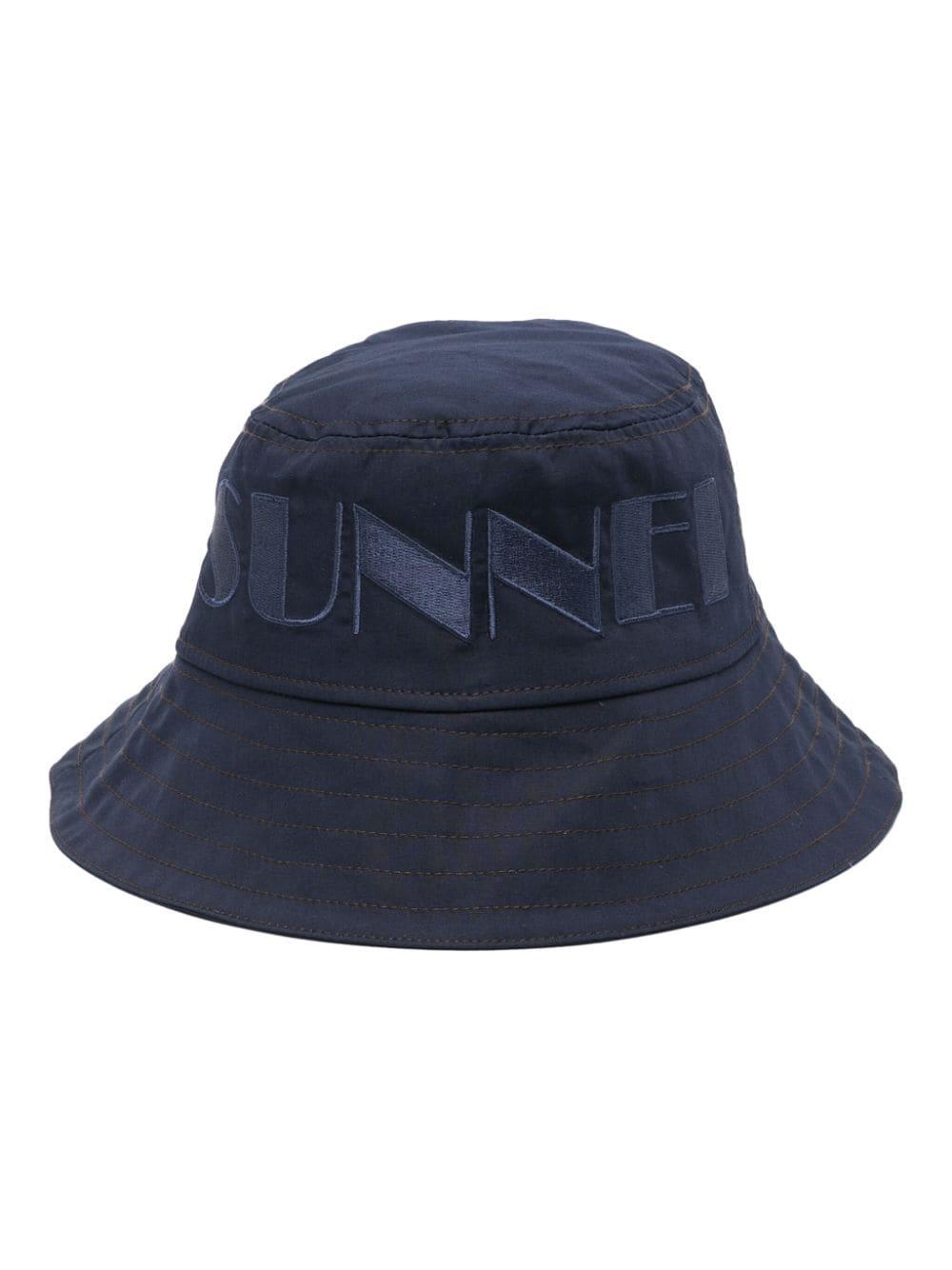 logo-embroidered cotton bucket hat