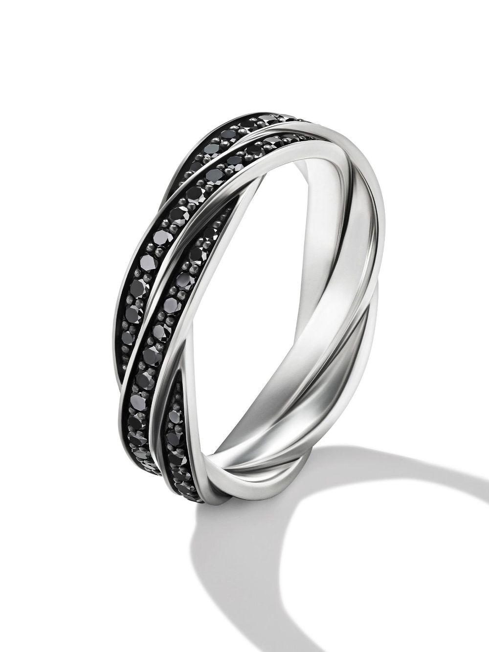 sterling silver Cable Twist diamond ring