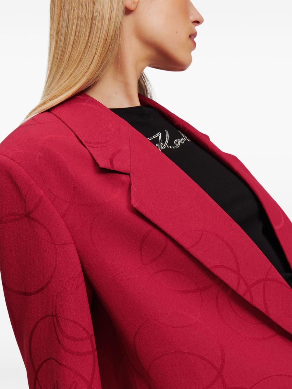 patterned-jacquard satin blazer