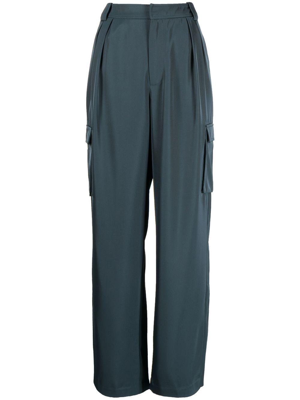 Harlow satin cargo trousers