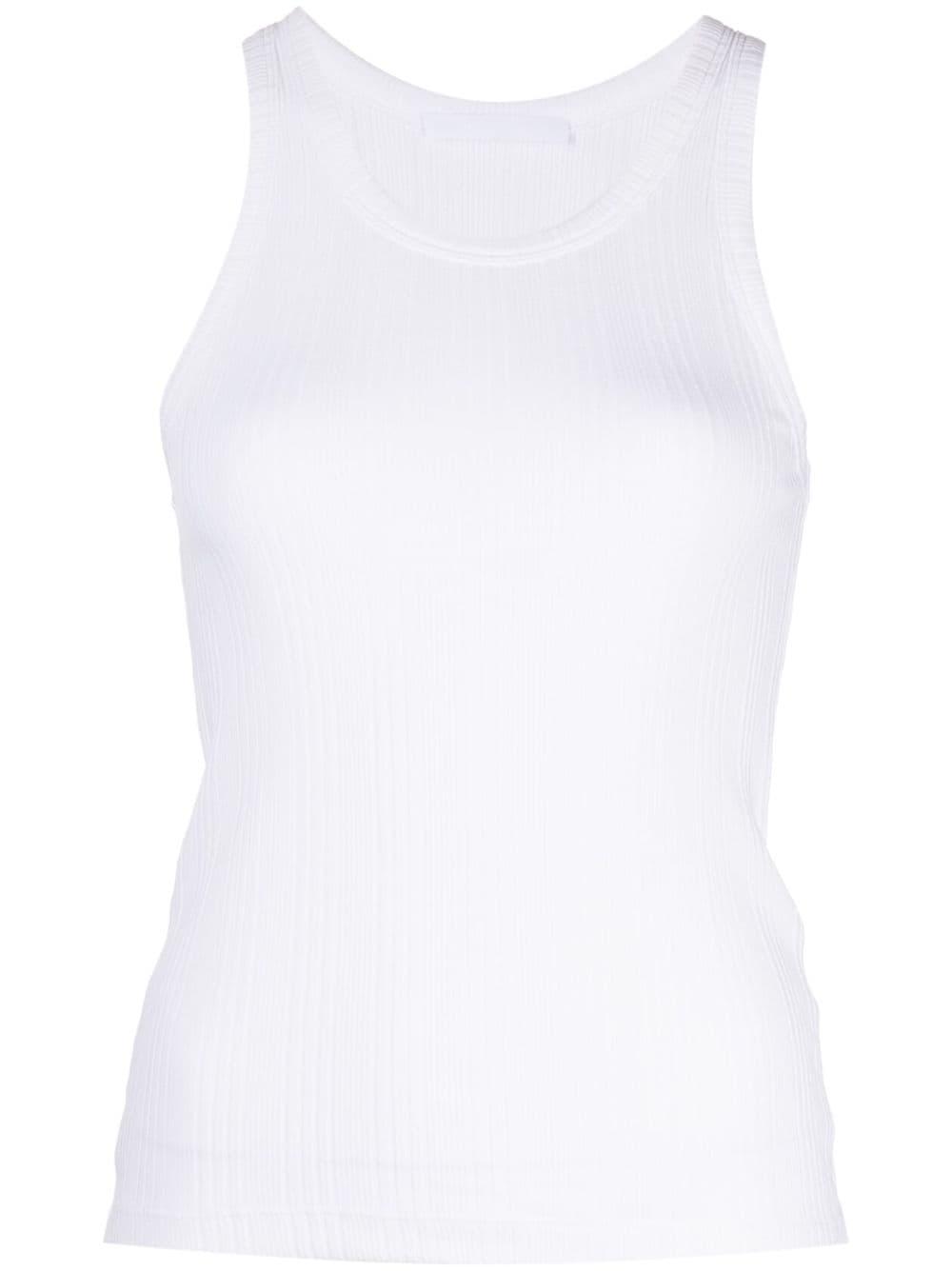 scoop-neck sleeveless top