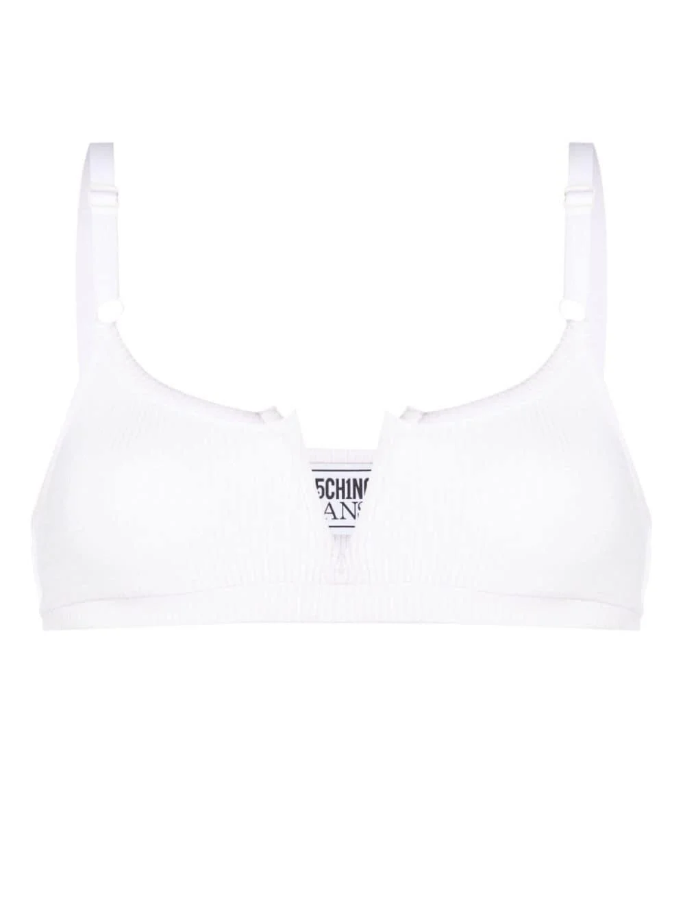 split-neck ribbed bra