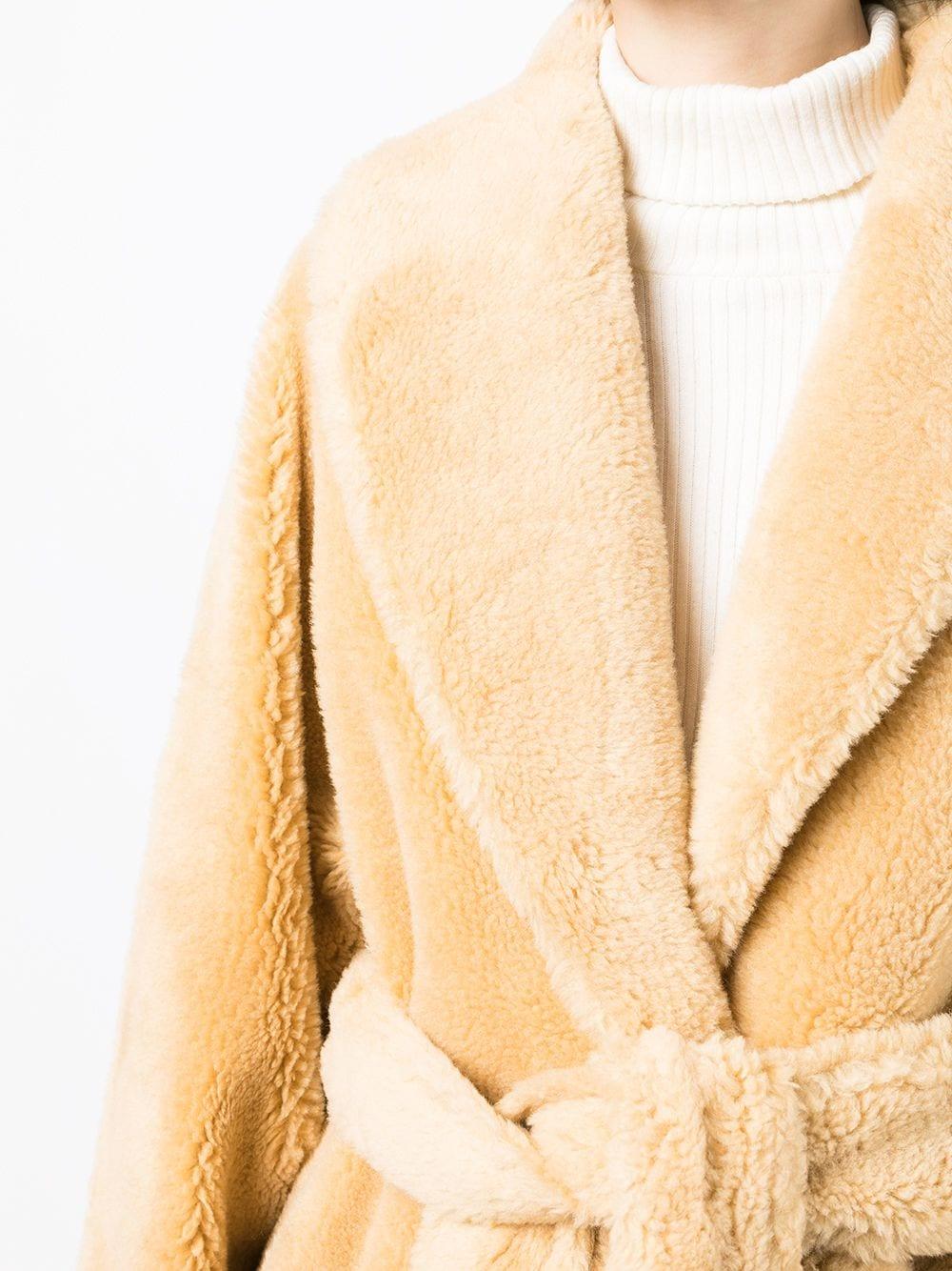 belted shearling coat