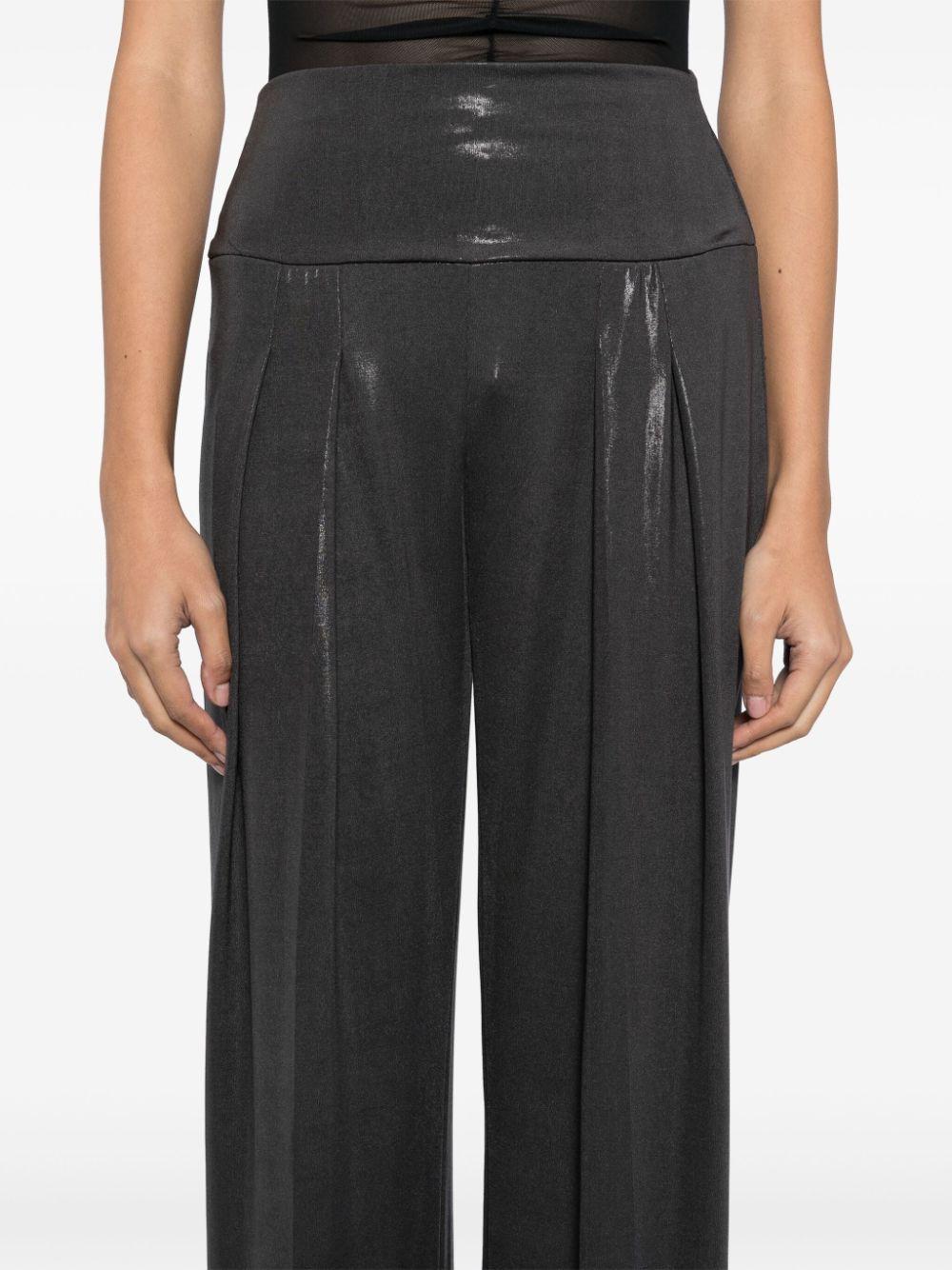 pleated straight trousers