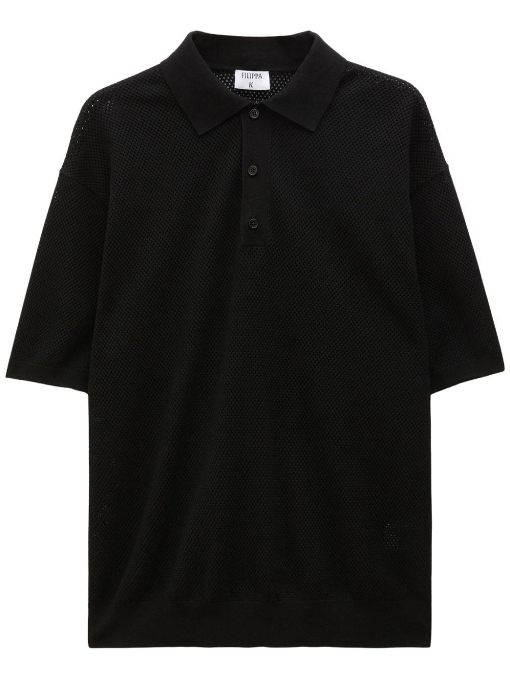 short-sleeved mesh polo shirt