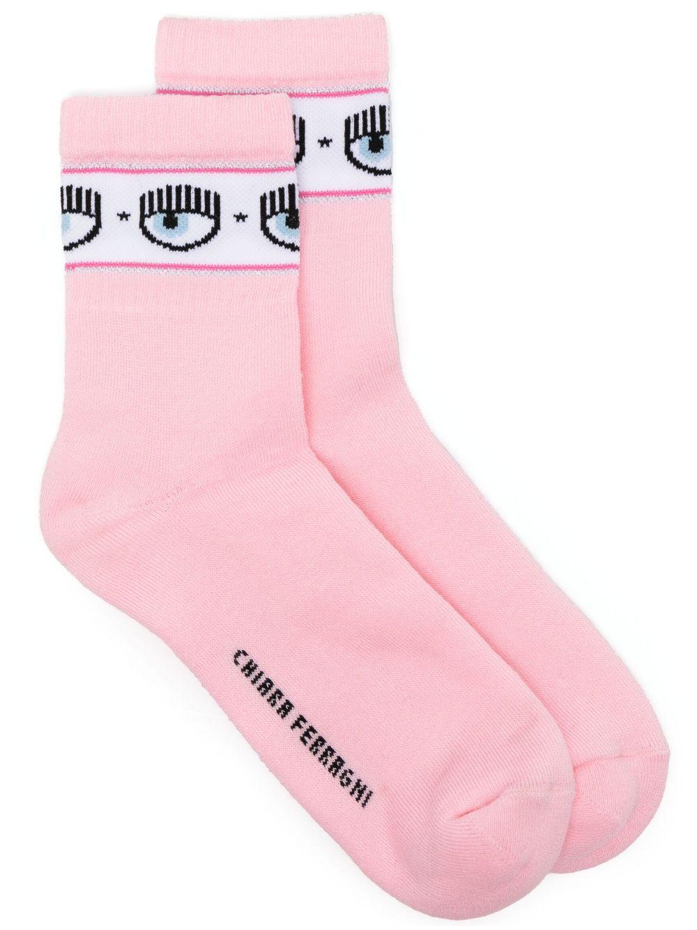 intarsia-knit logo socks