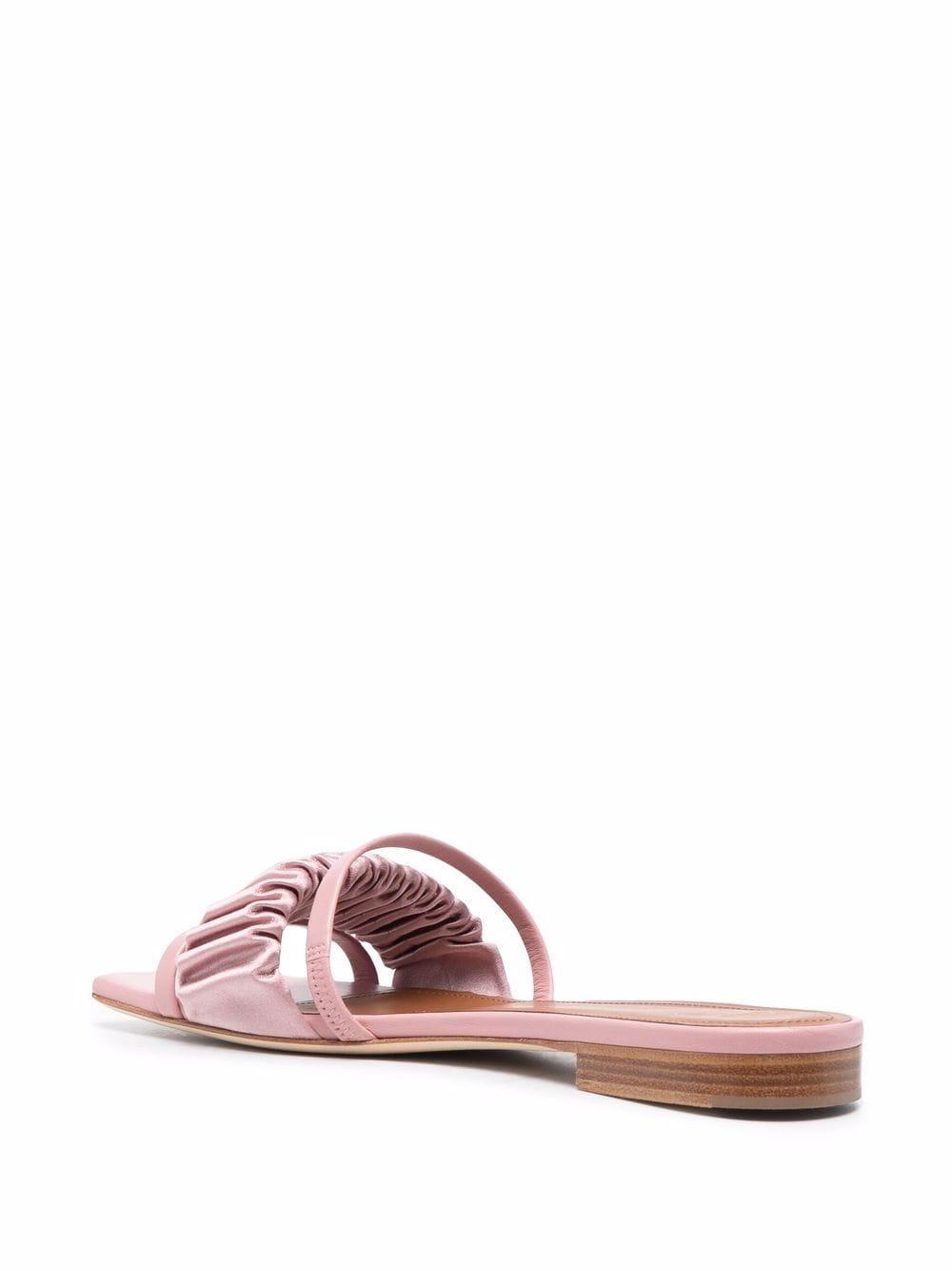 gathered-panel leather sandals