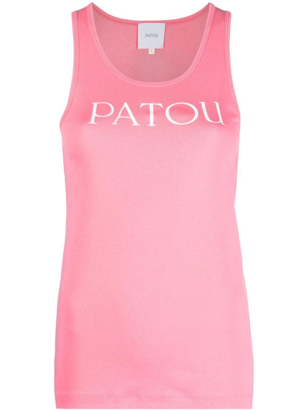 logo-print cotton tank top