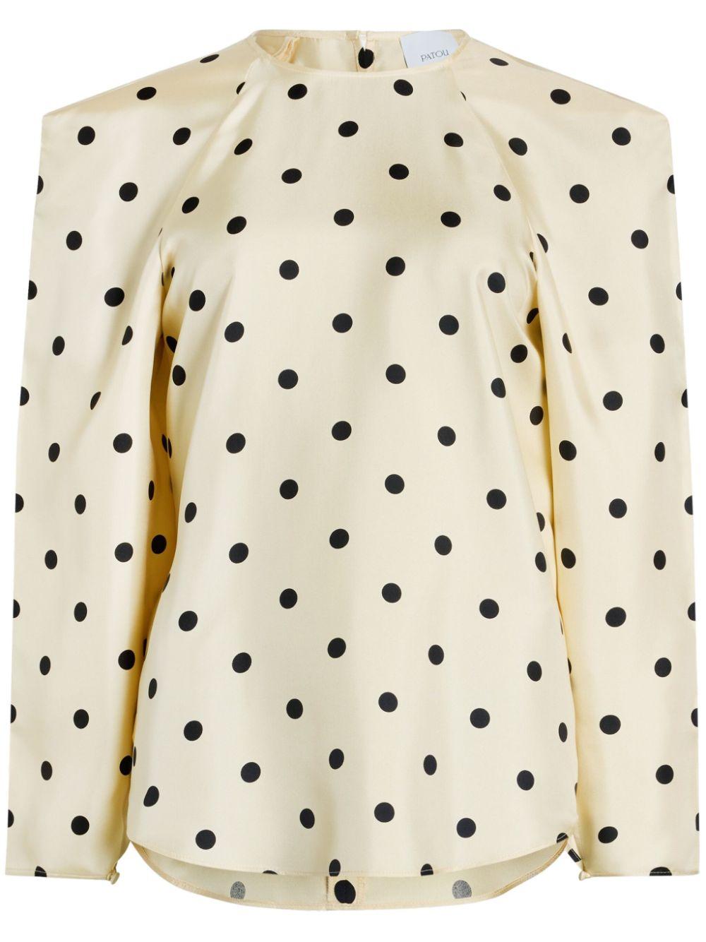 polka-dot blouse